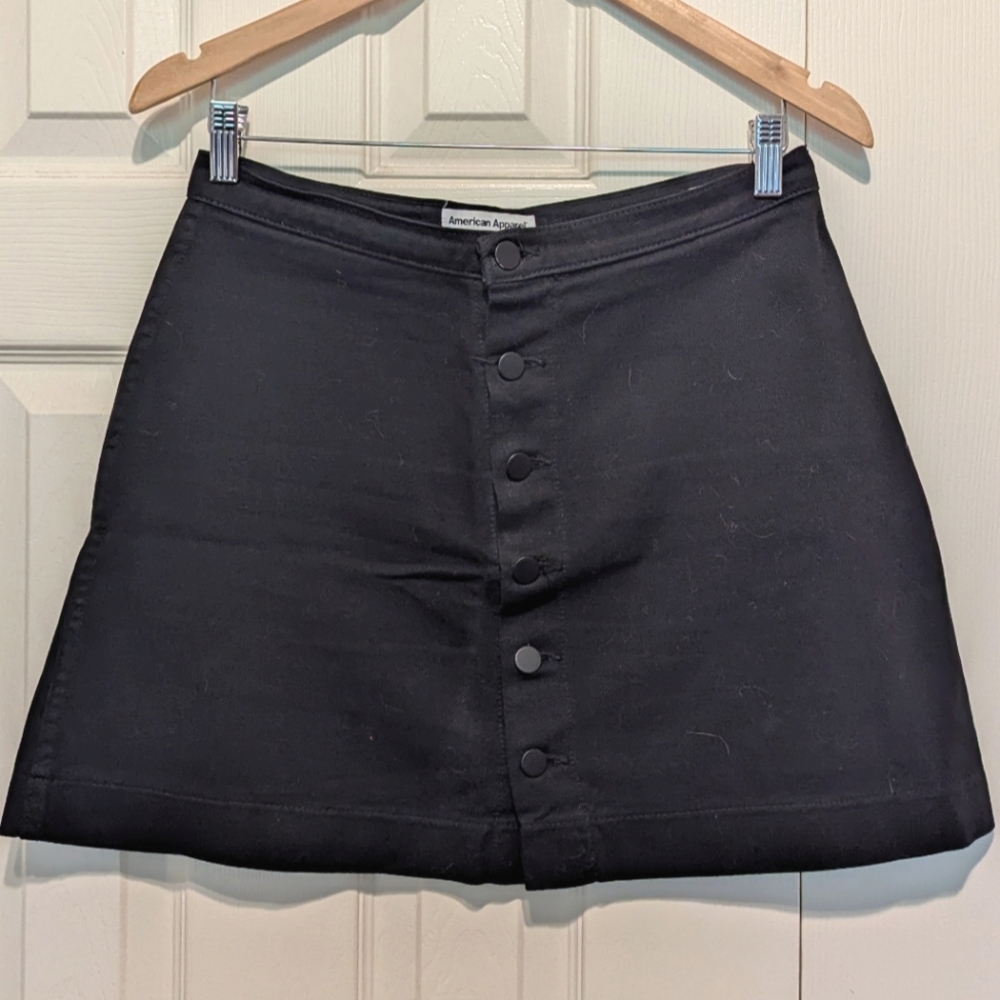 EUC American Apparel Button-front Denim Mini Skirt